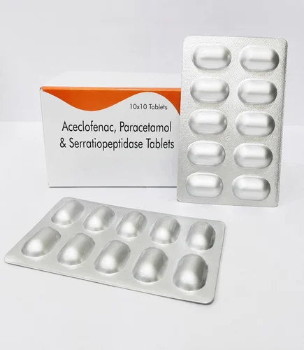Aceclofenac + Paracetamol + Serratiopeptidase Tablets